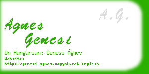 agnes gencsi business card