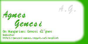 agnes gencsi business card